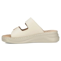 Skórzane klapki Filippo DK7044/25 BE beżowe