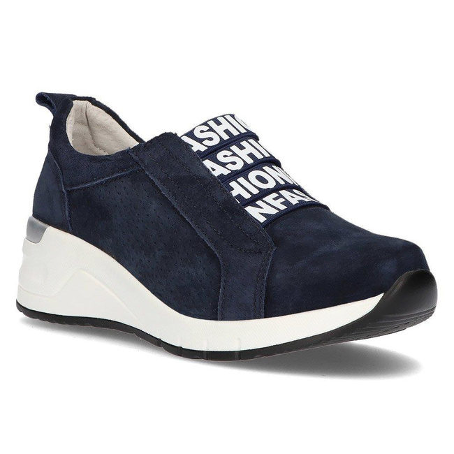 Skórzane Sneakersy Filippo DP2053/21 NV granatowe
