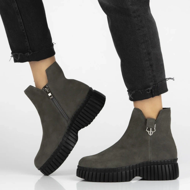 Leather ankle boots Filippo DBT7274/25 GR grey