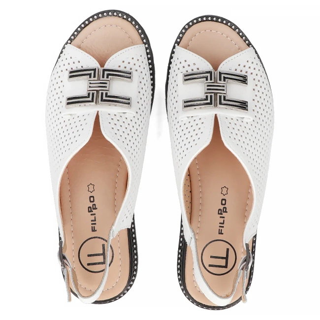 Leather sandals Filippo DS6032/25 WH white