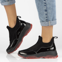 Skórzane półbuty na platformie Filippo DP4202/22 BK czarne