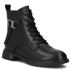 Skórzane trzewiki Filippo DBT7373/25 BK czarne