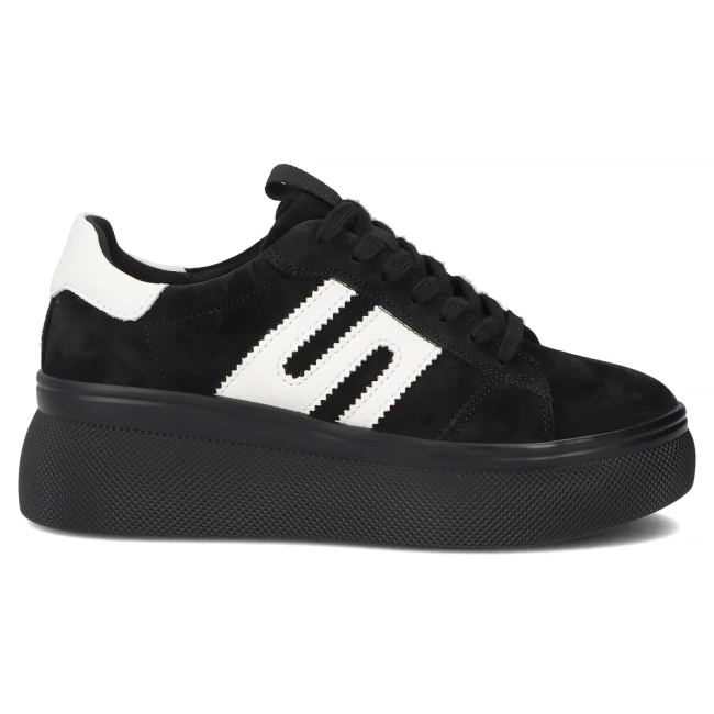 Skórzane sneakersy Filippo DP7175/25 BK czarne