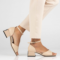 Skórzane sandały Filippo DS4419/23 BE beżowe