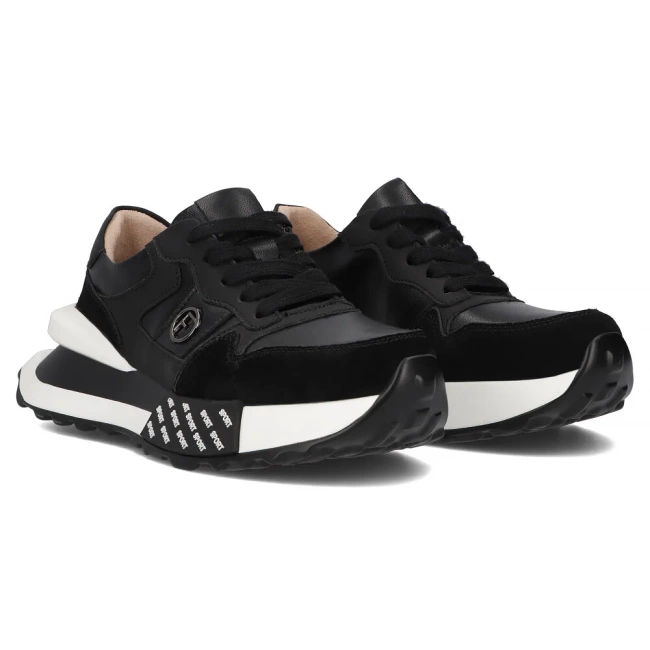 Leather sneakers Filippo DP6762/25 BK black