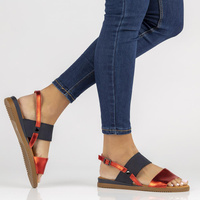 Leather sandals Filippo DS3601/22 RD NV red and navy