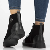 Skórzane botki Filippo DBT6359/25 BK czarne