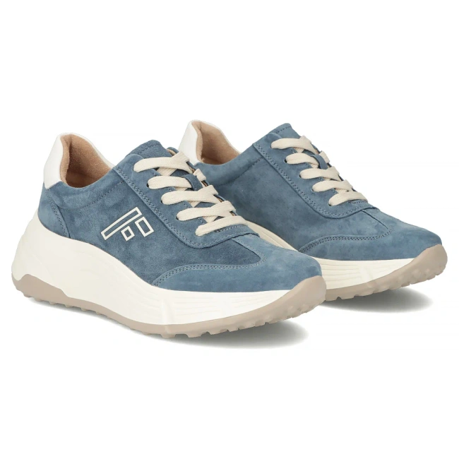 Skórzane sneakersy Filippo DP7496/26 NV granatowe