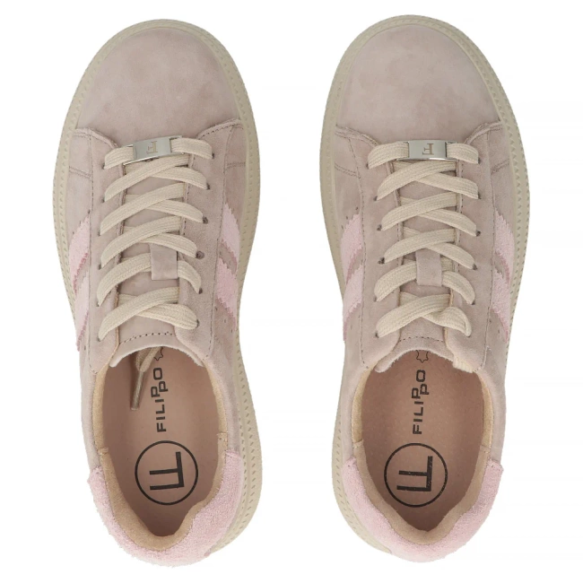 Skórzane sneakersy Filippo DP7499/26 BE beżowe