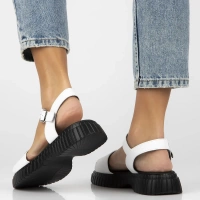 Skórzane sandały Filippo DS6811/25 WH białe