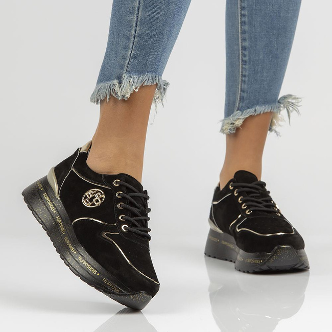 Skórzane Sneakersy Filippo DP3558/22 BK czarne