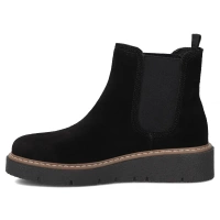 Skórzane botki na platformie Filippo DBT7261/25 BK czarne