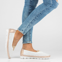 Skórzane półbuty Filippo DP4588/23 WH GO białe