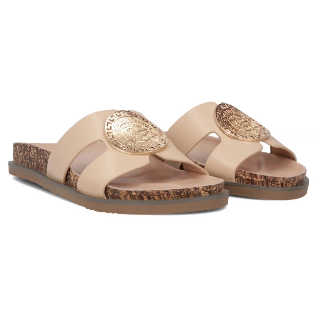 Klapki Filippo DK6972/25 BE beżowe