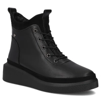 Skórzane botki na platformie Filippo DBT4799/25 BK czarne