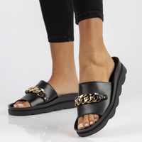 Leather flip-flops Filippo DK3597/22 BK black