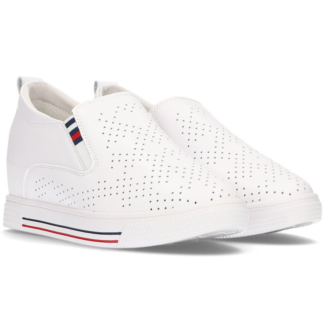 Skórzane półbuty Filippo DP1356/22 WH białe