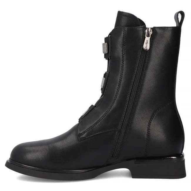 Skórzane botki Filippo DBT7237/25 BK czarne