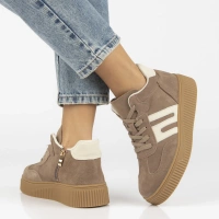 Skórzane sneakersy Filippo DP7425/25 BE beżowe