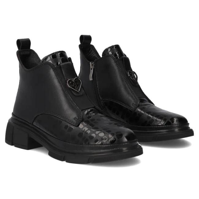 Leather ankle boots Filippo DBT7430/25 BK black