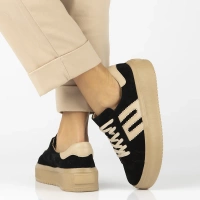 Skórzane sneakersy Filippo DP7173/25 BK czarne