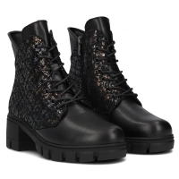 Leather ankle boots DBT6356/24 BK MLT black