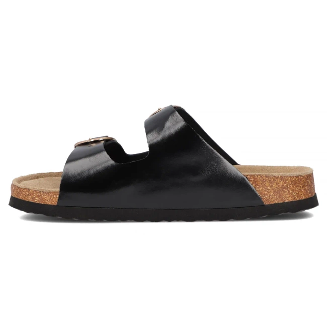 Skórzane klapki Filippo DK7061/25 BK L czarne