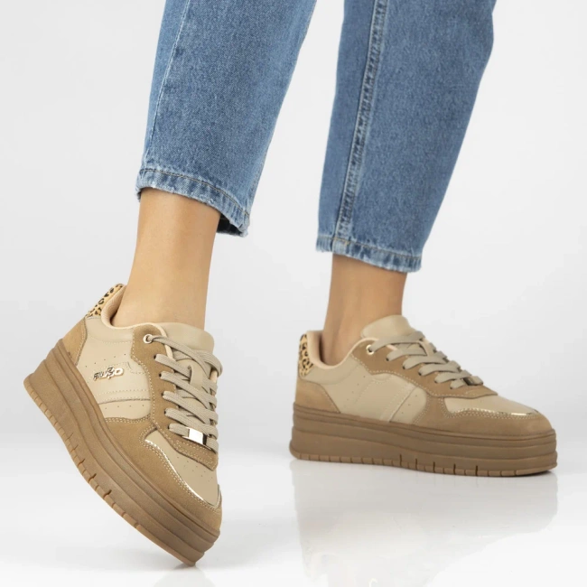 Skórzane sneakersy Filippo DP7102/25 BE beżowe