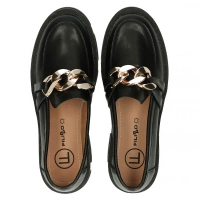 Skórzane półbuty na platformie Filippo DP3221/24 BK czarne