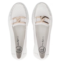 Skórzane mokasyny Filippo DP6827/25 WH białe