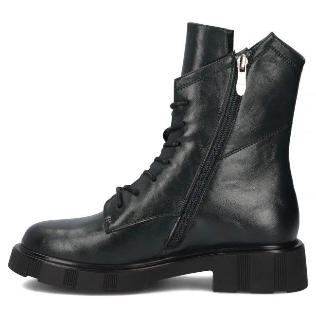 Skórzane botki typu workery DBT7464/25 GE ciemnozielone