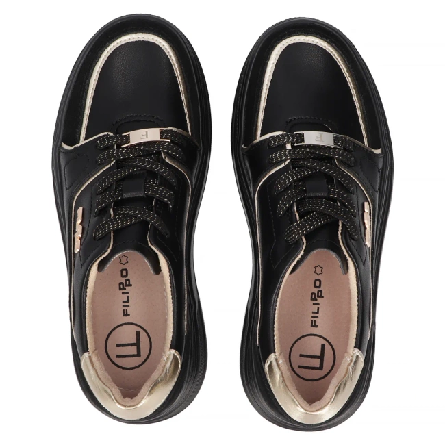 Leather sneakers Filippo DP6805/25 BK black