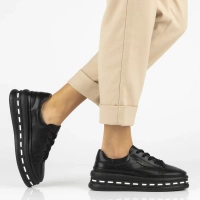Leather sneakers Filippo DP7119/25 BK black