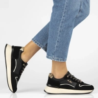 Leather sneakers Filippo DP7103/25 BK black