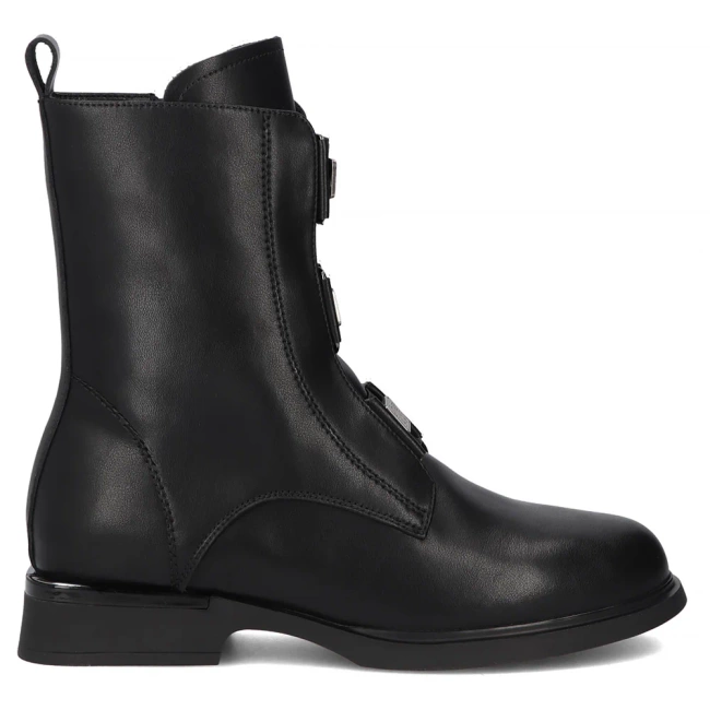 Skórzane botki Filippo DBT7237/25 BK czarne