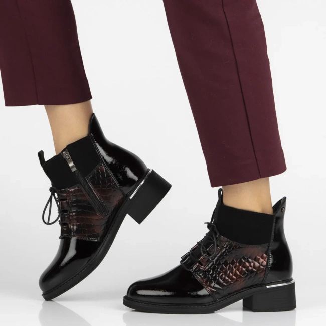 Leather ankle boots Filippo DBT7275/25 BG burgundy