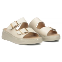 Skórzane klapki Filippo DK7044/25 BE beżowe