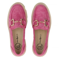 Skórzane półbuty na platformie Filippo DP6100/24 FH fuksja