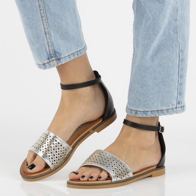 Sandals Filippo DS2102/21 SI BK black silver