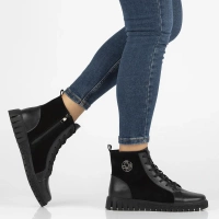 Skórzane botki Filippo DBT6359/25 BK czarne