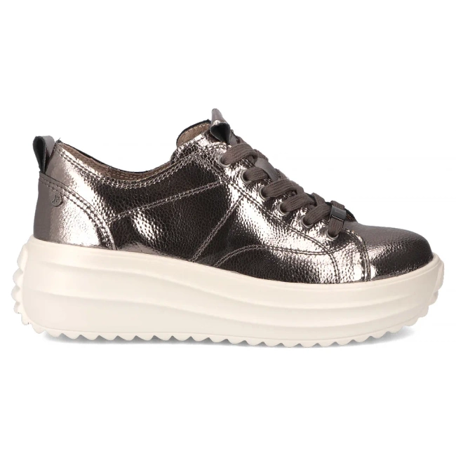 Skórzane sneakersy Filippo DP6795/25 GN gun metal