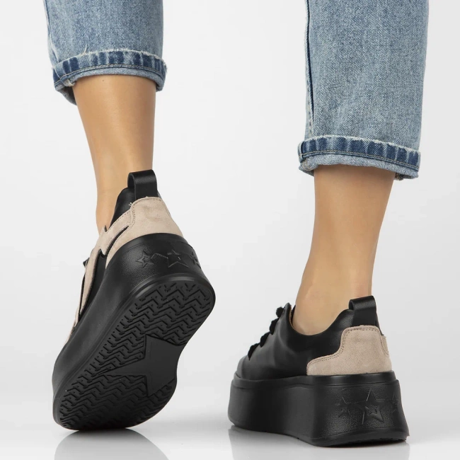 Skórzane sneakersy Filippo DP6684/25 BK czarne