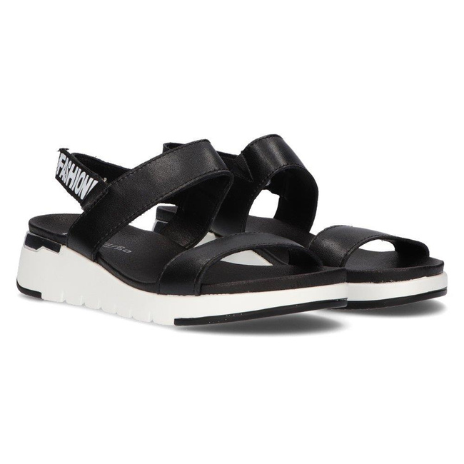 Skórzane sandały Filippo DS2141/21 BK czarne