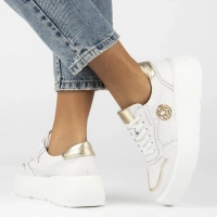 Skórzane sneakersy Filippo DP6843/25 WH białe