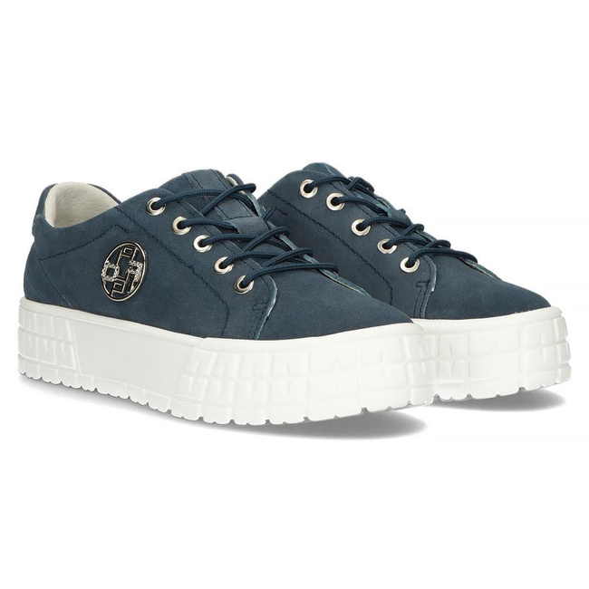 Skórzane trampki FILIPPO DP3528/22 NV granatowe