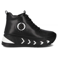 Leather ankle boots DBT4214/25 BK WH black