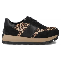 Leather sneakers FilippoDP7112/25 BK LEO black