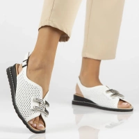 Skórzane sandały Filippo DS6032/25 WH białe