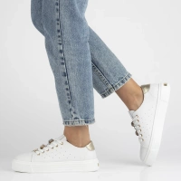 Skórzane sneakersy Filippo DP6854/25 WH białe