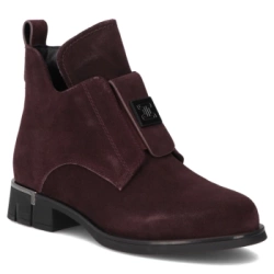 Skórzane botki Filippo DBT7244/25 BG bordowe
